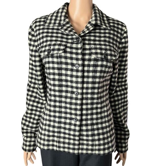 Talbots Button Down Wool Blend Shirt Jacket 10 - Picture 1 of 3